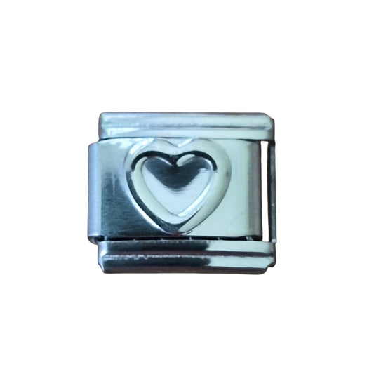 Silver Heart Italian Charm