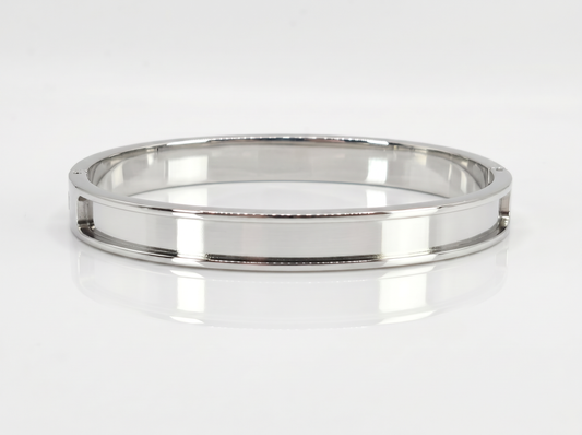 Half Channel High Polish Stainless Steel Bangle